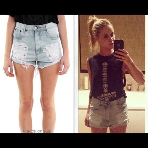 ONE TEASPOON Beauty Outlaws Denim Jean Short Destroyed Blue 26 - Picture 3 of 8